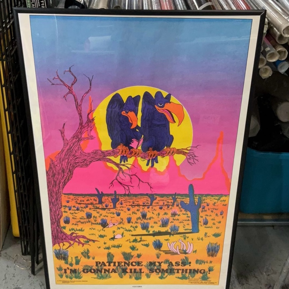 Vultures 1972 Blacklight Poster